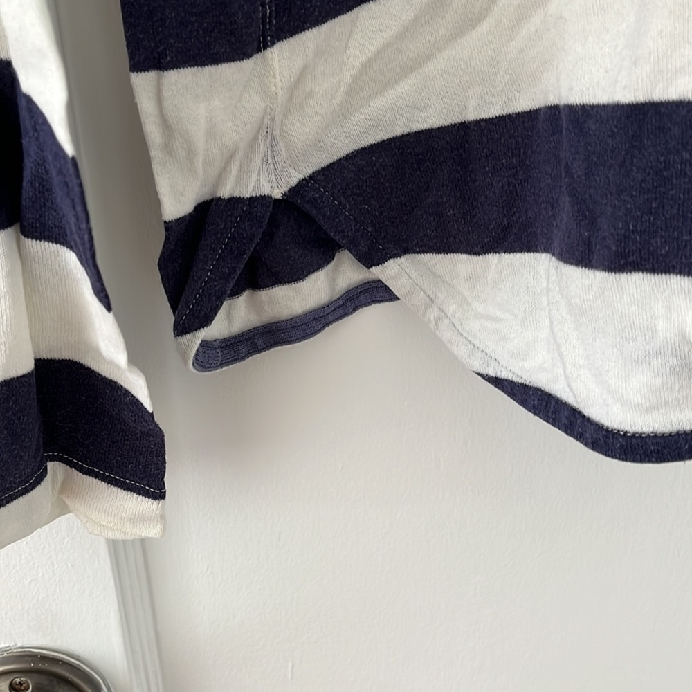 Junya Watanabe M 100% cotton blue/white striped woven long sleeve t-shirt - Picture 4 of 6